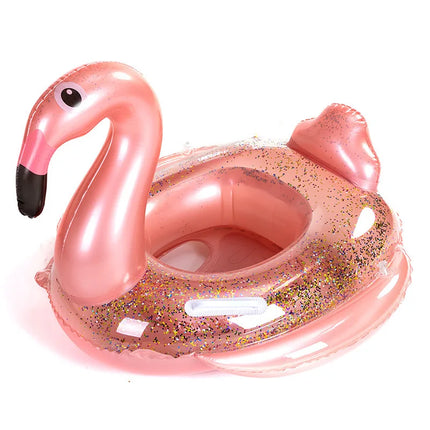 Rooxin Flamingo Swimming Circle Baby Infant Float Pool Swimming Ring With Sunshade Floating Seat Summer Beach Pool Swim Tube