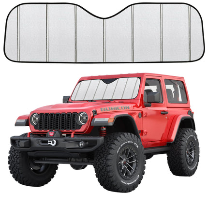 Covosun Windshield Sun Shade for Jeep Wrangler JL 2018-2025,Sunshade for Gladiator 2020-2025. Premium Foldable Sun Visor Front Window Sunshade