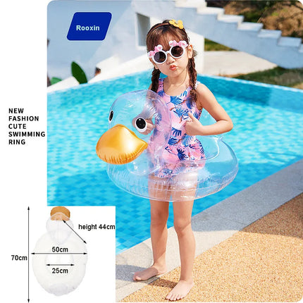 Rooxin Flamingo Swimming Circle Baby Infant Float Pool Swimming Ring With Sunshade Floating Seat Summer Beach Pool Swim Tube
