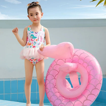 Rooxin Flamingo Swimming Circle Baby Infant Float Pool Swimming Ring With Sunshade Floating Seat Summer Beach Pool Swim Tube