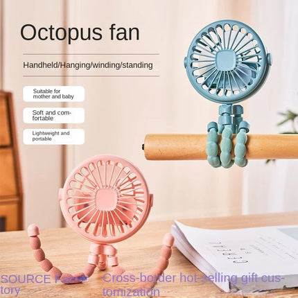 Silent Baby Fan (≤25dB) - Clip to Strollers, Wear as Neck Fan