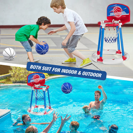 Basketball Hoop Poolside with Backboard, Floating Pool Toys