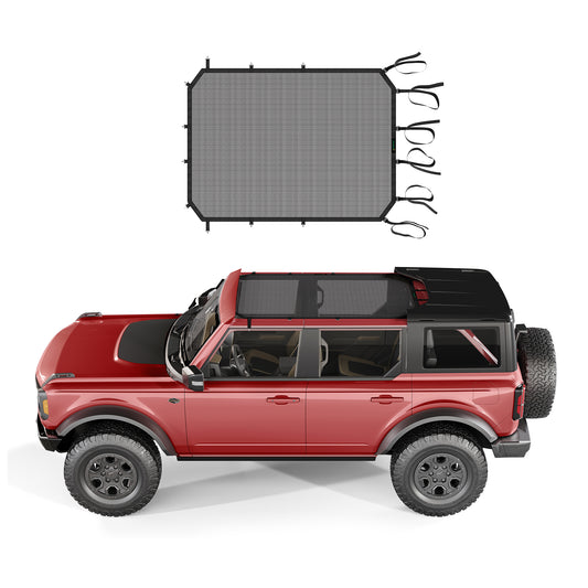 Covosun Bimini Top Sunshade for Ford Bronco, Mesh Bikini Top Sun Shade for Bronco 4 Door Accessories(2021-2024), Heavy Duty Straps and Hooks, Blocks UV/Wind/Dust