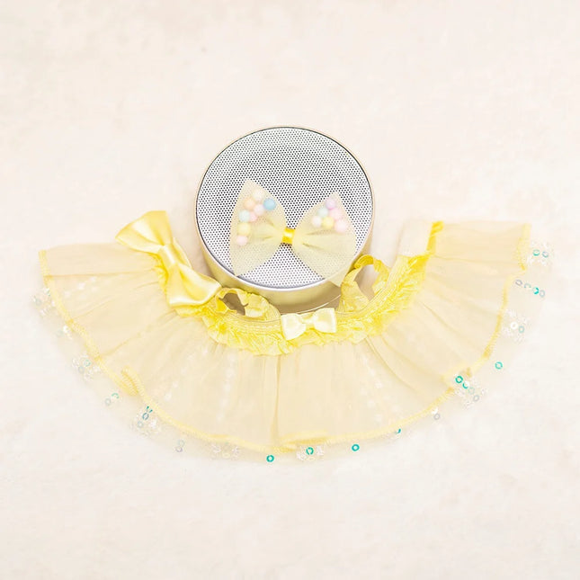 Bow Sequined Gauze Dress For 17cm Labubu Doll