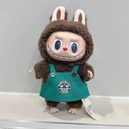 Labubu Cartoon Green Coffee Dress Shoes