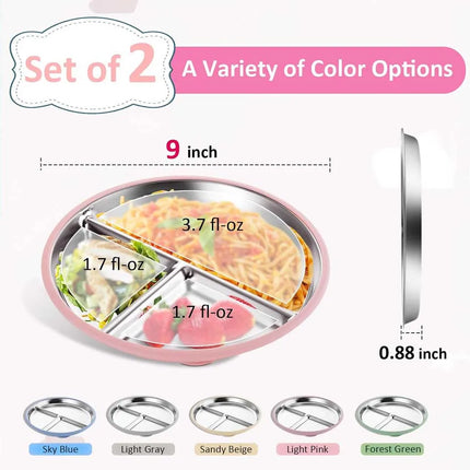 Stainless Steel Plate Kids Dinner Sets