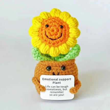 Crochet Sunflower Doll Handmade Knitted Gift for Mom from Daughter Son
