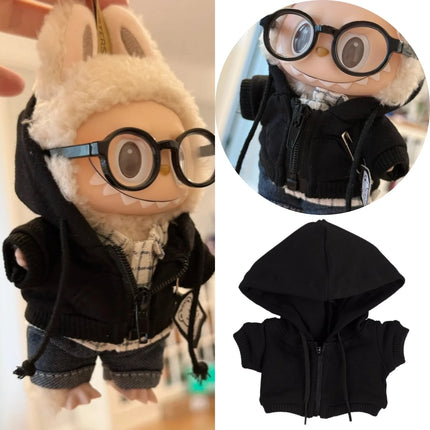 Stylish Hooded Zipper Sweatshirt Outfit Set  for 15-17cm Labubu Dolls