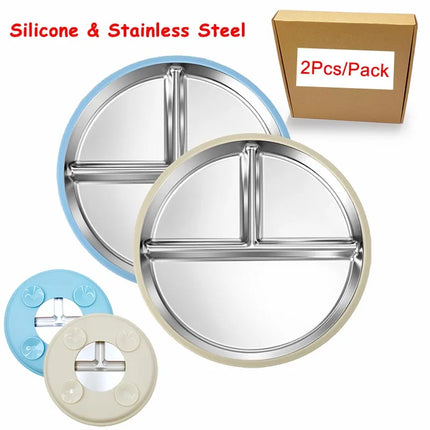Stainless Steel Plate Kids Dinner Sets