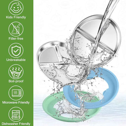 Stainless Steel Plate Kids Dinner Sets
