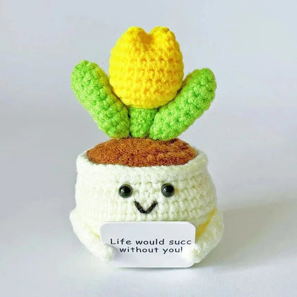 Crochet Sunflower Doll Handmade Knitted Gift for Mom from Daughter Son