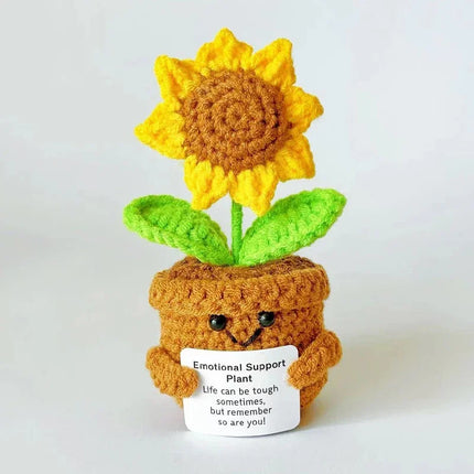 Crochet Sunflower Doll Handmade Knitted Gift for Mom from Daughter Son