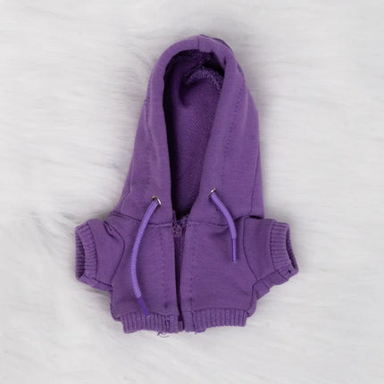 Stylish Hooded Zipper Sweatshirt Outfit Set  for 15-17cm Labubu Dolls