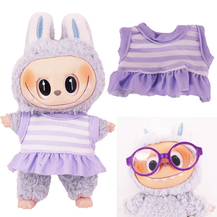 Doll Swimsuit+Glasses For labubu 17cm Plush Doll
