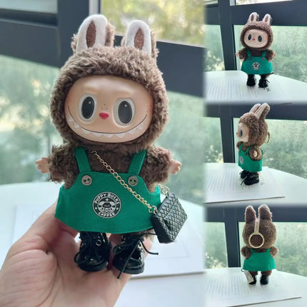 Labubu Cartoon Green Coffee Dress Shoes