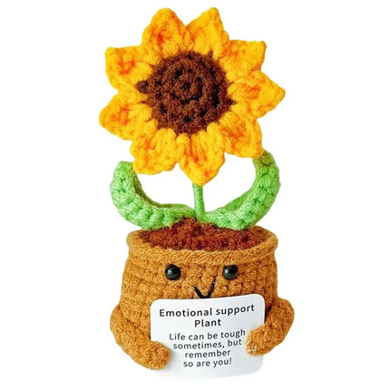 Crochet Sunflower Doll Handmade Knitted Gift for Mom from Daughter Son