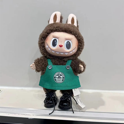 Labubu Cartoon Green Coffee Dress Shoes