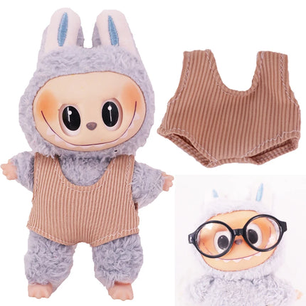 Doll Swimsuit+Glasses For labubu 17cm Plush Doll