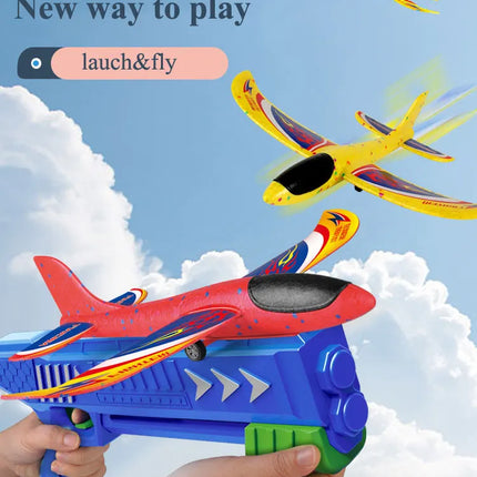 Foam Plane Launcher Outdoor Toy for Boys