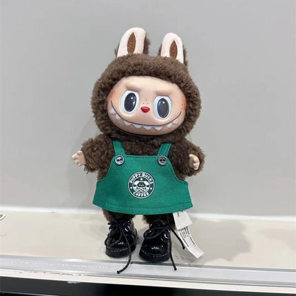 Labubu Cartoon Green Coffee Dress Shoes