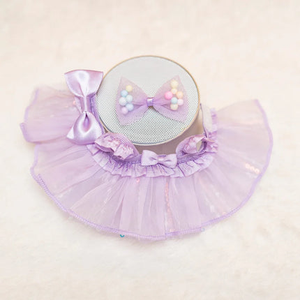 Bow Sequined Gauze Dress For 17cm Labubu Doll