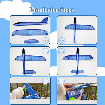 Foam Plane Launcher Outdoor Toy for Boys