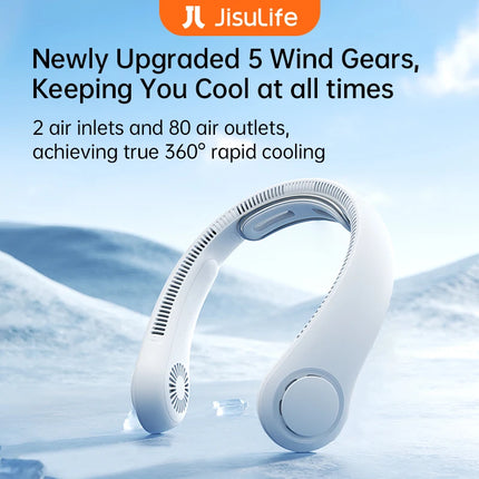 Portable Neck Fan Upgraded, 5000mAh Battery