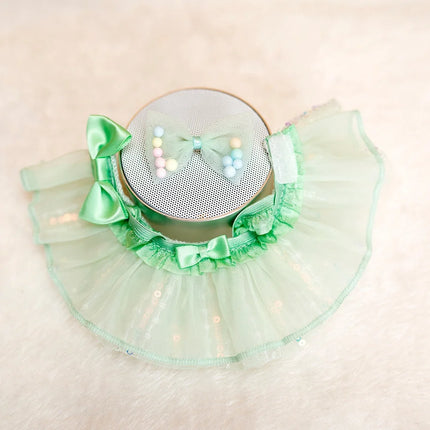 Bow Sequined Gauze Dress For 17cm Labubu Doll
