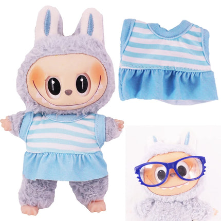 Doll Swimsuit+Glasses For labubu 17cm Plush Doll