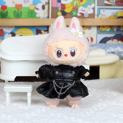 Labubu Doll's Clothes, Leather Jacket T-shirt Pants Dress