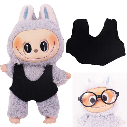 Doll Swimsuit+Glasses For labubu 17cm Plush Doll