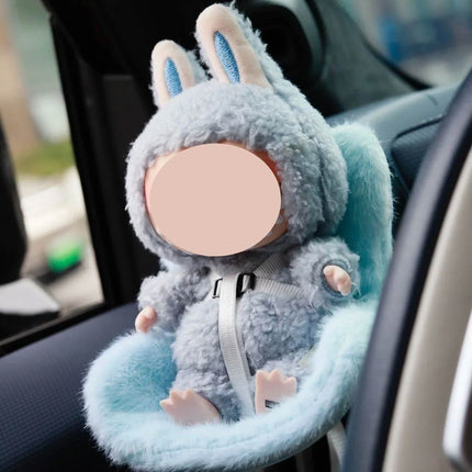 Car Doll Safety Seat for 17cm Labubu Cartoon Chair