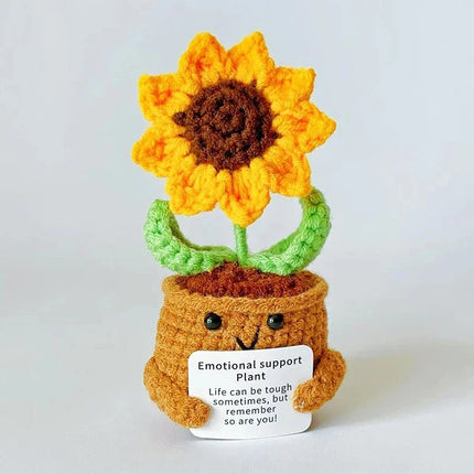 Crochet Sunflower Doll Handmade Knitted Gift for Mom from Daughter Son