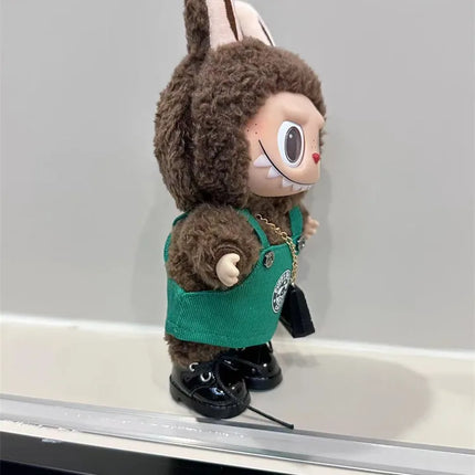 Labubu Cartoon Green Coffee Dress Shoes