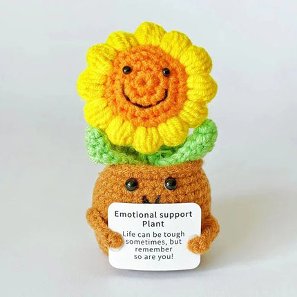 Crochet Sunflower Doll Handmade Knitted Gift for Mom from Daughter Son
