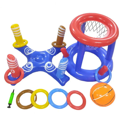 Floating Basketball Hoop Ring Toss Pool Game Water Fun Toys