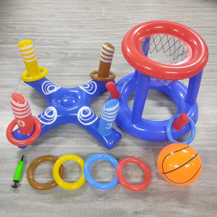 Floating Basketball Hoop Ring Toss Pool Game Water Fun Toys