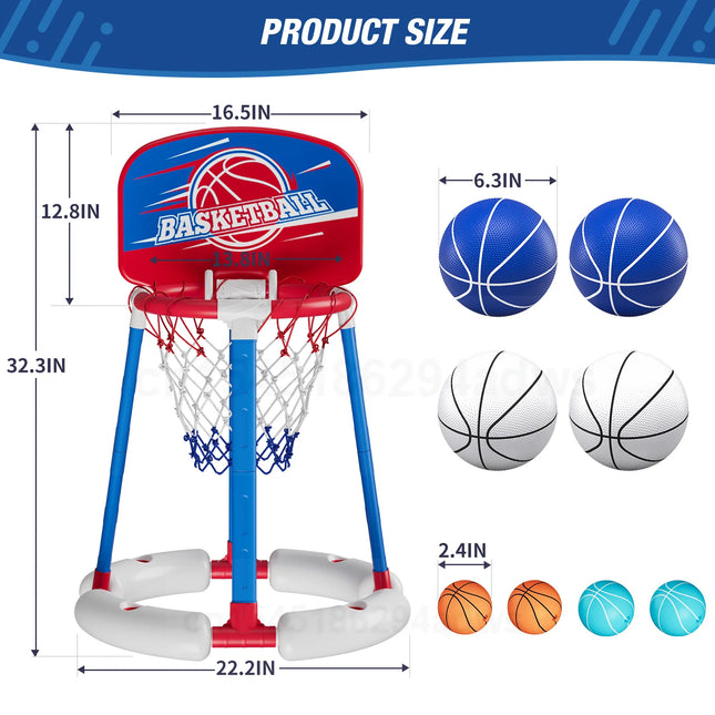 Basketball Hoop Poolside with Backboard, Floating Pool Toys