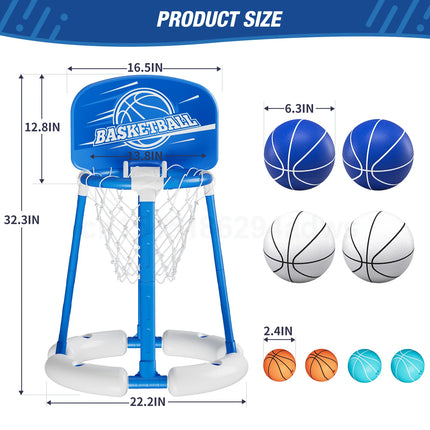 Basketball Hoop Poolside with Backboard, Floating Pool Toys