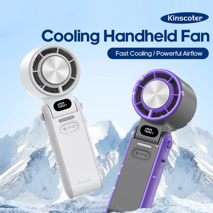 Foldable Ice-Cool Fan - 3600mAh for 6H, 100 Speeds + Lanyard.