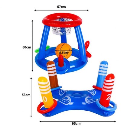 Floating Basketball Hoop Ring Toss Pool Game Water Fun Toys