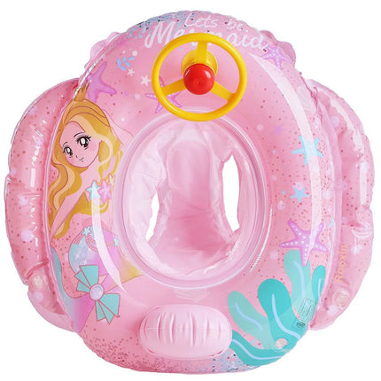 Rooxin Flamingo Swimming Circle Baby Infant Float Pool Swimming Ring With Sunshade Floating Seat Summer Beach Pool Swim Tube