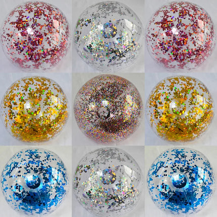 Sequin Beach Ball - Glitter Pool Toy for Parties & Swimming