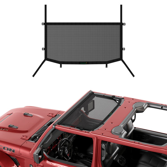 Covosun Sunshade Jeep Wrangler JL&JLU(2018-Current) 2 Door and 4 Door Front, 2023 Convenient & Custom Mesh Soft Top for Jeep JL Sport, Sport S, Sahara, Rubicon