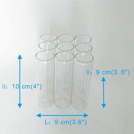 A set of 9 connected tube vases