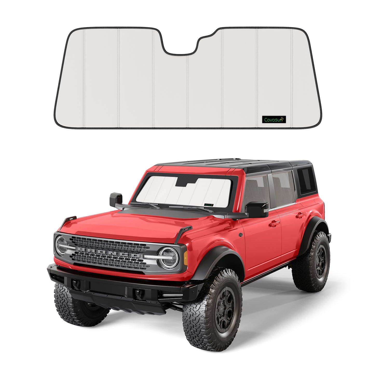 Covosun Ford Bronco Windshield Sunshade, Premium Folding Sunshade for Ford Bronco(2021-2024)